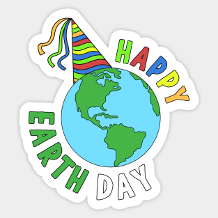 Earth day Happy Birthday Planet celebration Sticker